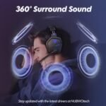 NUBWO Wireless Gaming Headset with Mic for Ps5 Ps4 PC, Zero Interference, 100-Hour Battery All-Day Play, 23ms Sync​ for Fortnite & Call of Duty/FPS Gamers, Triple Mode All Devices Compatible - Blue - Image 4