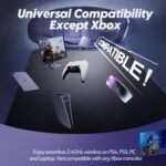 NUBWO Wireless Gaming Headset with Mic for Ps5 Ps4 PC, Zero Interference, 100-Hour Battery All-Day Play, 23ms Sync​ for Fortnite & Call of Duty/FPS Gamers, Triple Mode All Devices Compatible - Blue - Image 6