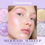 Holographic Duochrome Glitter Eyeshadow Palette, Chameleon Color Shift Metallic Shimmer Eyeshadow, Sparkle Inner Corner Eye Highlighter, Creamy Mini Purple Eye Shadow Iridescent Fairy Makeup - Image 3