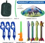 Dinosaur Toy Rocket Launcher for Kids - Launch Up to 100 Ft, 4 Rockets, Outdoor Outside Toys for Kids, Dinosaur Toys, Birthday Gifts for 3 4 5 6 7 8-12 Year Old Boys Girls - Image 6