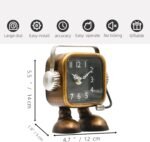 YOUKI Retro Steampunk Style Robot Table Clock,Industrial Style Desk and Shelf Clocks,Decorative Battery Operated,Silent Non-Ticking Clock for Office, Living Room or Bedroom - Image 3