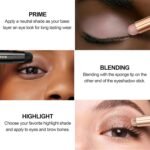 FV Long Lasting Cream Eyeshadow Stick, Waterproof & High Pigmented Eye Shadow Sticks Duo with Blending Brush, Crease-Proof & Natural Finish Eyeshadow Pencil, Rose Matte - Image 8