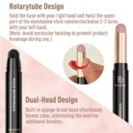 FV Long Lasting Cream Eyeshadow Stick, Waterproof & High Pigmented Eye Shadow Sticks Duo with Blending Brush, Crease-Proof & Natural Finish Eyeshadow Pencil, Rose Matte - Image 10