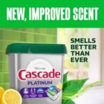 Cascade Platinum Dishwasher Pods, Dishwasher Detergent, Dish Detergent Soap, Lemon, 59 Count - Image 8