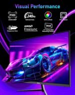 Gaming Monitor, 23.8'' Gaming Monitor FHD(1920x1080) 240Hz, Computer Gaming Monitors w/AMD FreeSync|1ms Display, Gaming Monitors w/ 100% sRGB, Build-in Speakers, VESA, Eye Care|Anti-Glare|Black - Image 3