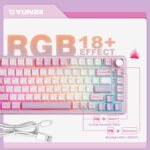 YUNZII B75 PRO Wireless Mechanical Keyboard,75% Layout with Knob,Hot Swap Gasket Custom Structure,Creamy Pre-lubed Switches,RGB Backlit,Bluetooth/Type-C/2.4G for Win/Mac(Cocoa Cream V2 Switch,Purple) - Image 6