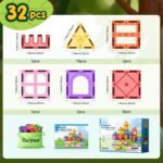 Soyee Magnetic Tiles Toddler Toys Magnetic Building Blocks for Kids Ages 3-12 STEM Educational Toys for Girls & Boys Sensory Play for Preschool Learning Birthday Toddler Xmas Gifts - Image 7