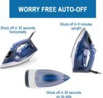 T-fal, Iron, Express Steam Iron for Clothes, Durilium Soleplate, Precision Tip, 30 Second Auto Shut Off, 1600 Watts, Anti-Drip, Ironing, Blue Clothes Iron, FV2886U0 - Image 8