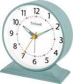 4.5" Antique Retro Analog Alarm Clock, Small Silent Bedside Desk Clock with Manual Light, Battery Operated, Snooze, for Living Room, Bedroom, Bedside, Desk(Green) - Image 3