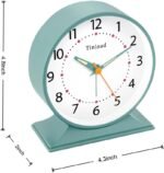 4.5" Antique Retro Analog Alarm Clock, Small Silent Bedside Desk Clock with Manual Light, Battery Operated, Snooze, for Living Room, Bedroom, Bedside, Desk(Green) - Image 8