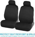 BDK PolyPro Car Seat Covers Full Set in Solid Black, Front and Rear Split Bench Seat Covers for Cars, Easy to Install Car Seats Cover Set and Accessories for Auto Trucks Van SUV - Solid Black - Image 4