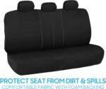 BDK PolyPro Car Seat Covers Full Set in Solid Black, Front and Rear Split Bench Seat Covers for Cars, Easy to Install Car Seats Cover Set and Accessories for Auto Trucks Van SUV - Solid Black - Image 8