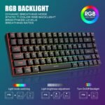 RedThunder K84 Wireless Keyboard and Mouse Combo, Rainbow Backlit Rechargeable Battery, 75% Layout TKL Ultra Compact Gaming Keyboard & Lightweight 3200 DPI Honeycomb Optical Mouse (Black) - Image 4