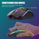 RedThunder K84 Wireless Keyboard and Mouse Combo, Rainbow Backlit Rechargeable Battery, 75% Layout TKL Ultra Compact Gaming Keyboard & Lightweight 3200 DPI Honeycomb Optical Mouse (Black) - Image 5