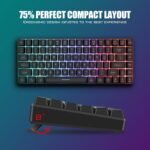 RedThunder K84 Wireless Keyboard and Mouse Combo, Rainbow Backlit Rechargeable Battery, 75% Layout TKL Ultra Compact Gaming Keyboard & Lightweight 3200 DPI Honeycomb Optical Mouse (Black) - Image 7