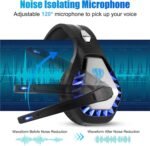 Gaming Headset for PS4, Xbox One, PC, PS5, Laptop, Mac, Nintendo Switch, 3.5MM Noise Cancelling Over Ear Headphones with Mic, Bass Surround, Soft Memory Earmuffs (Black) - Image 5