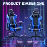Devoko Ergonomic Gaming Chair Racing Style Adjustable Height High Back PC Computer Chair with Headrest and Lumbar Support Executive Office Chair (Blue) - Image 4
