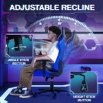 Devoko Ergonomic Gaming Chair Racing Style Adjustable Height High Back PC Computer Chair with Headrest and Lumbar Support Executive Office Chair (Blue) - Image 7