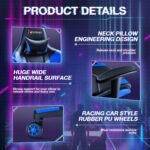 Devoko Ergonomic Gaming Chair Racing Style Adjustable Height High Back PC Computer Chair with Headrest and Lumbar Support Executive Office Chair (Blue) - Image 8