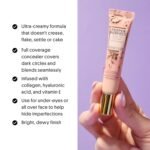 Winky Lux Peeper Perfect Under Eye Concealer, Makeup & Eye Brightener, Full Coverage Concealer for Dark Circles, Color Corrector & Eye Primer, With Collagen, Hyaluronic Acid & Vitamin E (Fair) - Image 4