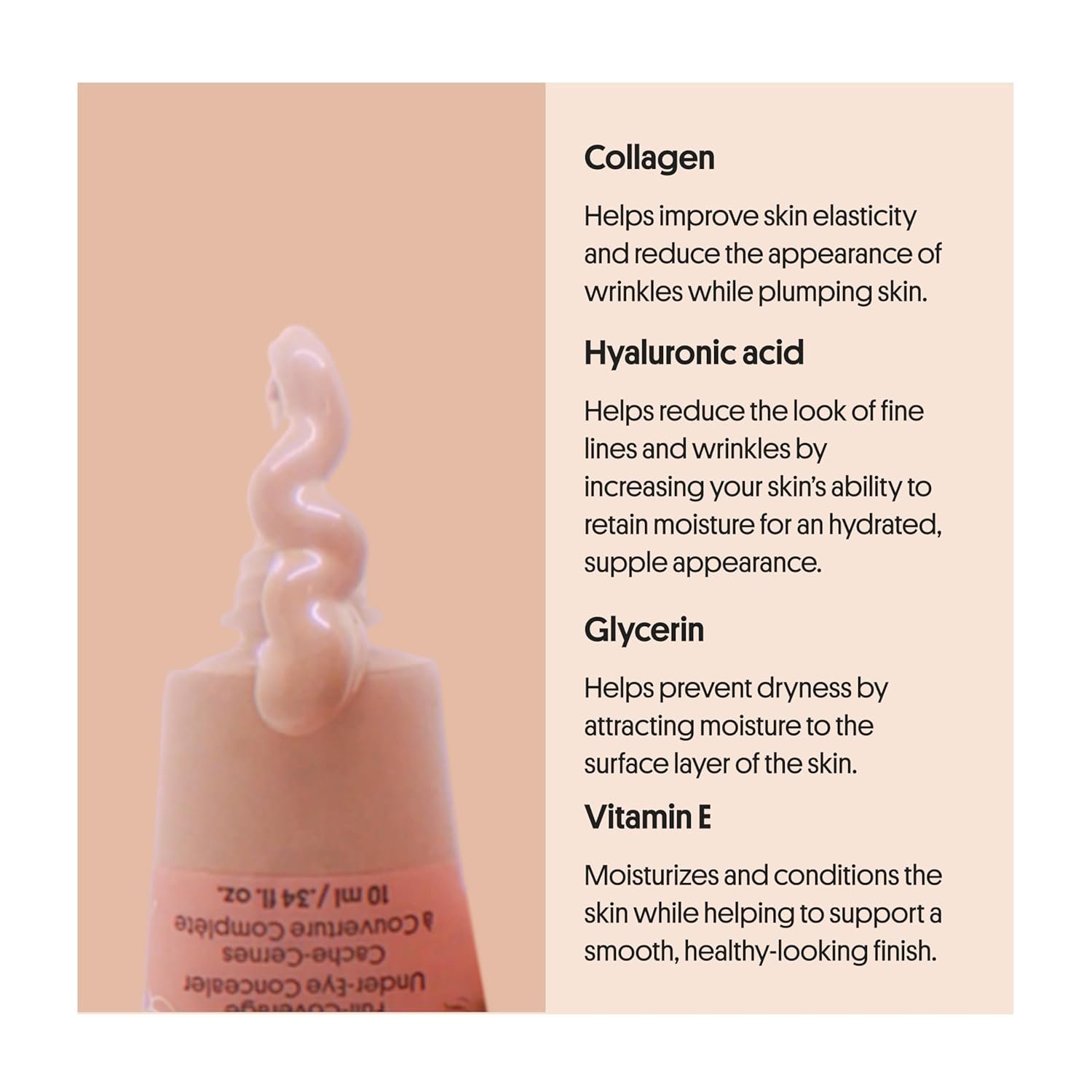 Winky Lux Peeper Perfect Under Eye Concealer, Makeup & Eye Brightener, Full Coverage Concealer for Dark Circles, Color Corrector & Eye Primer, With Collagen, Hyaluronic Acid & Vitamin E (Fair) - Image 5