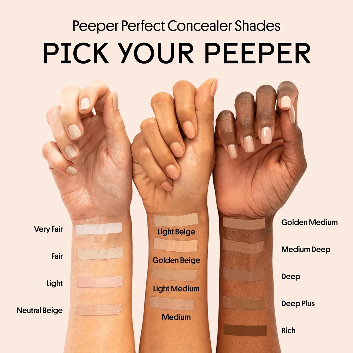 Winky Lux Peeper Perfect Under Eye Concealer, Makeup & Eye Brightener, Full Coverage Concealer for Dark Circles, Color Corrector & Eye Primer, With Collagen, Hyaluronic Acid & Vitamin E (Fair) - Image 7