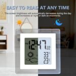 Small Clock Digital Battery Operated Alarm Clock with Auto Backlight, Indoor Temperature Humidity, 12/24H, Date, Travel Alarm Clock Desk Clock Small Clock for Shelf (Battery Included) - Image 3