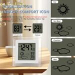 Small Clock Digital Battery Operated Alarm Clock with Auto Backlight, Indoor Temperature Humidity, 12/24H, Date, Travel Alarm Clock Desk Clock Small Clock for Shelf (Battery Included) - Image 4