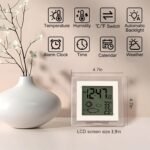 Small Clock Digital Battery Operated Alarm Clock with Auto Backlight, Indoor Temperature Humidity, 12/24H, Date, Travel Alarm Clock Desk Clock Small Clock for Shelf (Battery Included) - Image 7