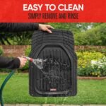 Motor Trend FlexTough Floor Mats for Cars, Black Deep Dish All-Weather Car Mats, Waterproof Trim-to Fit Automotive Floor Mats for Cars Trucks SUV, Universal Floor Liner Car Accessories - Image 8