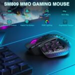 SOLAKAKA SM809 Pro Gaming Mouse with 9 Side Buttons,24000 DPI RGB Mouse for Gamer,16 Programmable Macros MMO Mouse,Black - Image 3