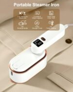 Travel Steamer Iron for Clothes - 1200W Handheld Size Portable Travel Steamer, 3 Steam Levels Clothes Steamer with LCD Screen, 10S Fast Heat-up Steamer for Dress Shirt Home Travel (White) - Image 3