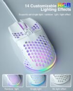 SOLAKAKA SM900 Gaming Mouse Wired with RGB,Adjustable 12800 DPI Wired Gaming Mouse with Side Buttons,Computer Mouse for Laptop/PC,White - Image 5