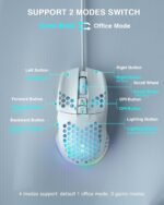 SOLAKAKA SM900 Gaming Mouse Wired with RGB,Adjustable 12800 DPI Wired Gaming Mouse with Side Buttons,Computer Mouse for Laptop/PC,White - Image 6
