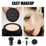 Mushroom Head Air Cushion CC Cream, Air Cushion CCCream, Moisturizing Concealer, Moisturizing BB Cream Makeup Base Long Lasting with Mushroom Makeup Sponge, Easy to Apply(01#, Lvory) - Image 3