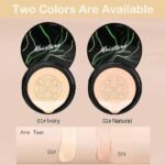 Mushroom Head Air Cushion CC Cream, Air Cushion CCCream, Moisturizing Concealer, Moisturizing BB Cream Makeup Base Long Lasting with Mushroom Makeup Sponge, Easy to Apply(01#, Lvory) - Image 4