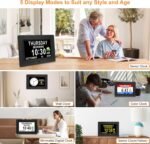 Digital Calendar Dementia Alarm Clock with Day and Date for Elderly - 15 Alarms 5 Colors Display Large Display Alzheimers Clock Large Digital Clock for Seniors (7in Black) - Image 4