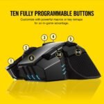 Corsair IRONCLAW RGB Wireless FPS/MOBA Gaming Mouse – 18,000 DPI – 10 Programmable Buttons – Designed for Large Hands – iCUE Compatible – PC, Mac, PS5, PS4, Xbox – Black - Image 5