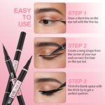iMethod Liquid Eyeliner - Waterproof Eyeliner 2-in-1 Dual-Ended Eye Liner with Precise Brush-Tip and Thick Tip, Black Liquid Liner Pen, Matte Finish, Long Lasting, Smudge-proof, Transfer-proof - Image 8