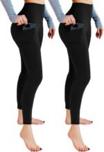 2 Pack Leggings with Pockets for Women, High Waisted Soft Leggings for Yoga Gym - Image 2