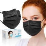 50 PCS Black Disposable Face Masks 3-Ply Filter Earloop Mouth Cover, Face Mask - Image 2