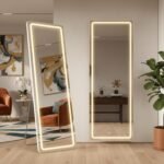 64"x21" Full Length Mirror with LED Lights, Lighted Full Body Mirrors, Aluminum Frame Mirror with Dimming & 3 Color Lighting, Hanging Mounted Mirrors for Bedroom Dressing Room Cloakroom - Image 2