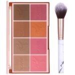 8 Colors Face Matte Blush Palette Shading Blusher - Buildable Facial Cheek Blusher Contour Bronzing Pressed Powder Makeup Pallet Women Gift Set (8 Colors Blush Contour Palette with brush) - Image 2