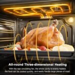 AMZCHEF Single Wall Oven 24" Built-in Electric Ovens with 11 Functions, 8 Automatic Recipes, 2800W, 240V, 2.5Cu.f Convection Wall Oven in Stainless Steel, Touch Control, Timer, Safety Lock,Upgraded - Image 2