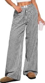 ANRABESS Womens Striped Gingham Pants 2025 Pajama Lounge Boxer Pants Cute Comfy PJ Bottoms with Pockets Y2K Plaid Outfits - Image 2