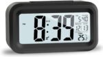 Alarm Clocks for Bedrooms,Digital Alarm Clock with LCD Screen,Snooze,12/24H,Battery Operated for Heavy Sleepers Adults Desk Travel Office (Black) - Image 2