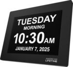 American Lifetime New 2025 Dementia Clock Large Digital Clock for Seniors, Alzheimer Clock Large Display with Custom Alarms, Clock with Day & Date for Elderly, Big Number Digital Calendar Black - Image 2