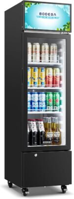 BODEGACOOLER Beverage Refrigerator and Cooler, 6.34 Cu. Ft Commercial Refrigerators for Drink, Beer, Tall Commercial Cooler for Beer, Soda, Single Door Display fridge - Image 2