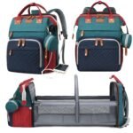 Baby Diaper Bags with Changing Station, Waterproof Diaper Bag Backpack for Moms Dads with USB Charging Port, Baby Shower Gifts, Large Capacity diaper backpack, Red-Green-Blue - Image 2