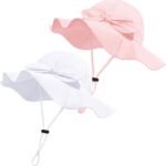 Baby Girl Sun Hat with UPF 50+ Outdoor Adjustable Beach Hat with Wide Brim Bucket Hats - Image 2